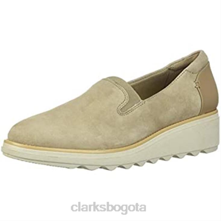 Clarks 0DX8L2822 mocasines sharon dolly para mujer ante arena clarks mujer gamuza arena