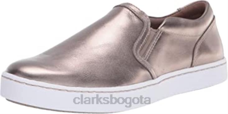 Clarks 0DX8L2823 Zapatilla Pawley Bliss para mujer Clarks peltre cuero metalizado mujer cuero metalizado peltre