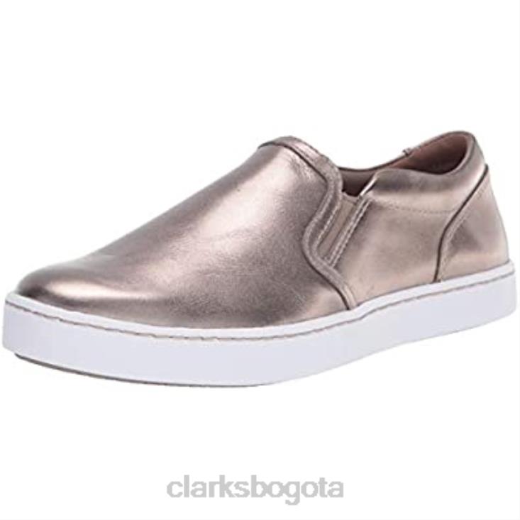 Clarks 0DX8L2823 Zapatilla Pawley Bliss para mujer Clarks peltre cuero metalizado mujer cuero metalizado peltre