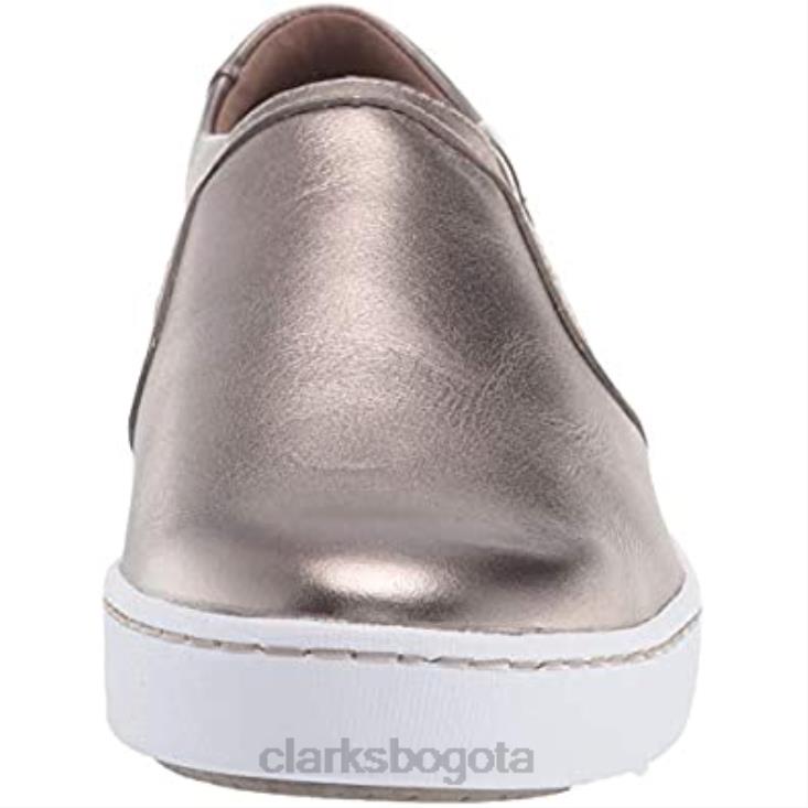 Clarks 0DX8L2823 Zapatilla Pawley Bliss para mujer Clarks peltre cuero metalizado mujer cuero metalizado peltre