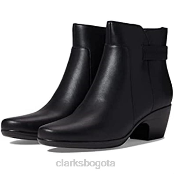 Clarks 0DX8L2828 Botín mujer Emily Holly de piel negra clarks mujer cuero negro