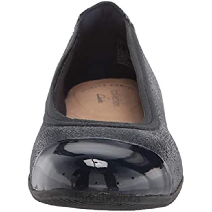 Clarks 0DX8L283 Bailarinas clarks combi de piel azul marino para mujer sara orquídea mujer