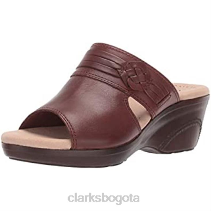 Clarks 0DX8L2834 Sandalias Clarks Lynette Trudie de piel caoba para mujer mujer cuero caoba