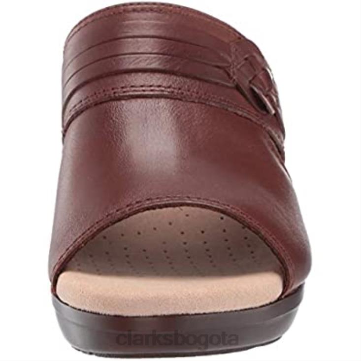 Clarks 0DX8L2834 Sandalias Clarks Lynette Trudie de piel caoba para mujer mujer cuero caoba
