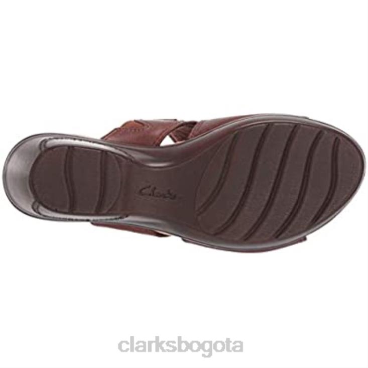 Clarks 0DX8L2834 Sandalias Clarks Lynette Trudie de piel caoba para mujer mujer cuero caoba