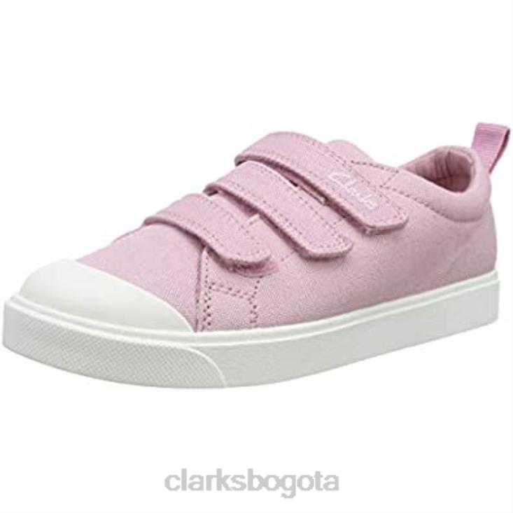 Clarks 0DX8L2835 rosa lona rosa lona rosa clarks niño unisex niños city vibe k zapatillas bajas niño niños rosa lienzo rosa lienzo rosa