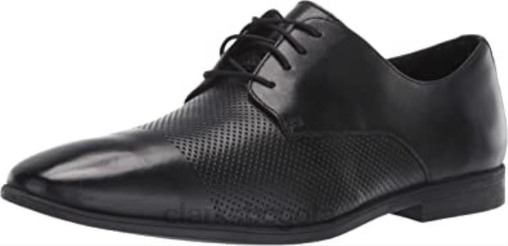 Clarks 0DX8L2836 gorra bampton de hombre de cuero negro oxford clarks hombres
