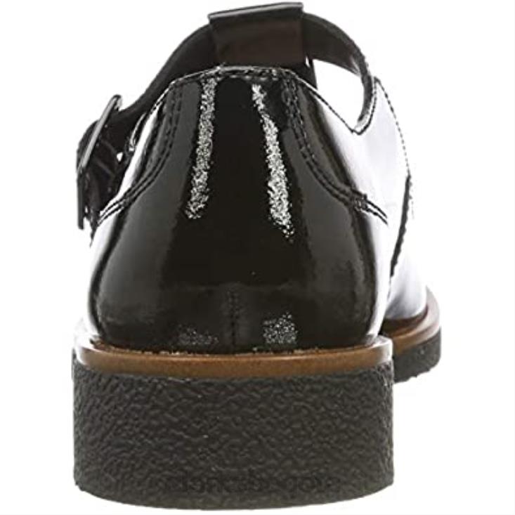 Clarks 0DX8L2841 Sandalias Clarks Griff Town con barra en forma de T para mujer en negro mujer palmadita negra palmadita negra