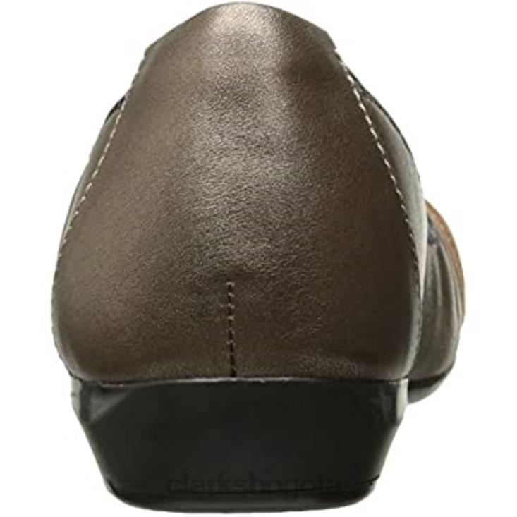 Clarks 0DX8L2843 Zapatos planos clarks kinzie light de piel peltre para mujer mujer cuero peltre