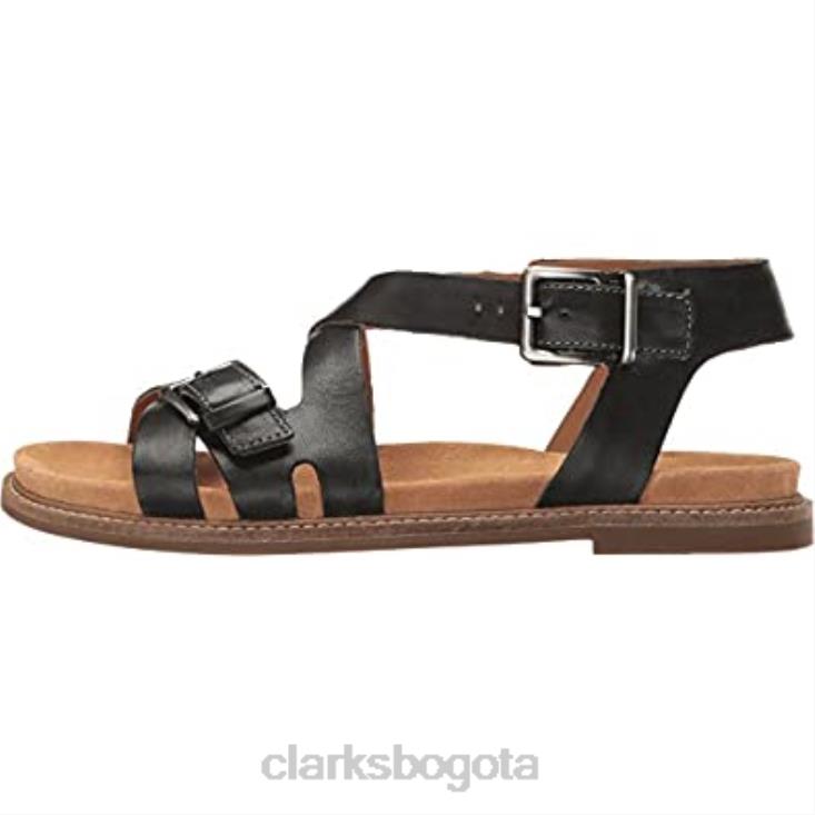 Clarks 0DX8L2851 Clarks de piel negra con plataforma Corsio Bambi para mujer mujer cuero negro