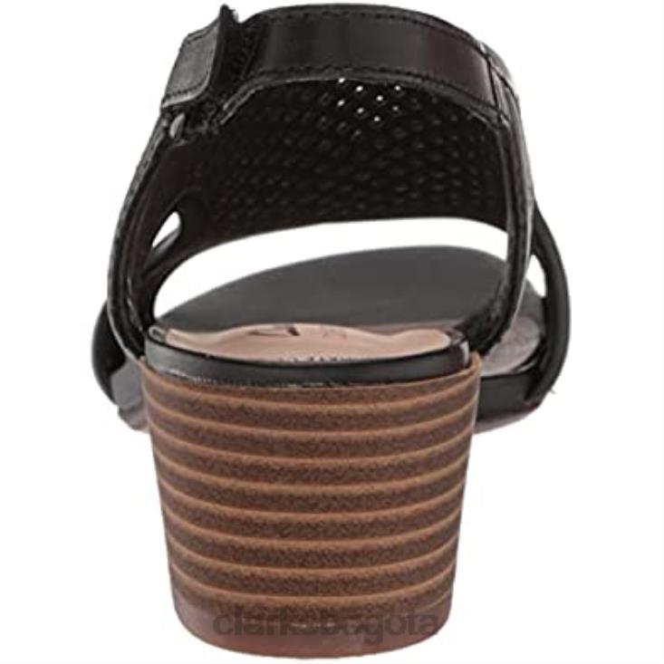 Clarks 0DX8L2853 sandalia tacon estrella caroleigh mujer clarks piel negro mujer