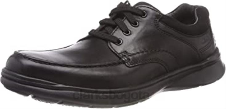 Clarks 0DX8L2855 cotrell edge zapatos casuales de cuero con cordones para hombre clarks negro hombres negro negro liso