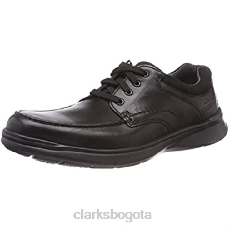Clarks 0DX8L2855 cotrell edge zapatos casuales de cuero con cordones para hombre clarks negro hombres negro negro liso