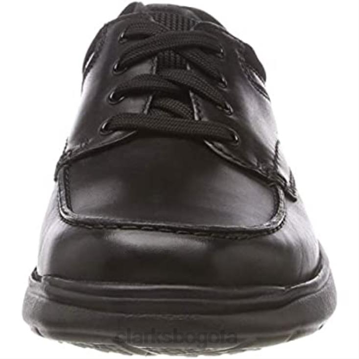 Clarks 0DX8L2855 cotrell edge zapatos casuales de cuero con cordones para hombre clarks negro hombres negro negro liso