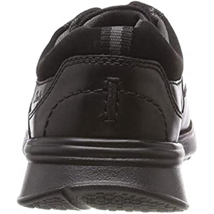 Clarks 0DX8L2855 cotrell edge zapatos casuales de cuero con cordones para hombre clarks negro hombres negro negro liso