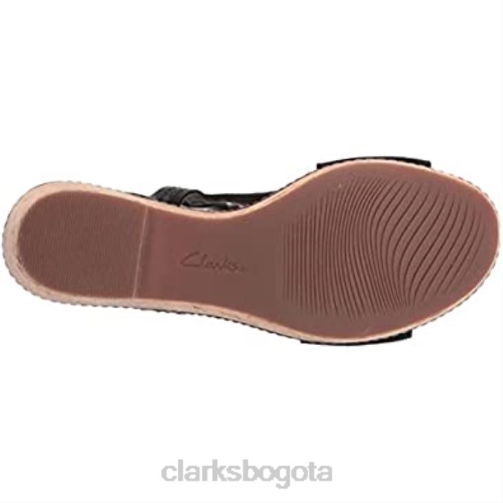 Clarks 0DX8L2856 Sandalia de cuña clarks giselle sea de ante negro para mujer mujer ante negro