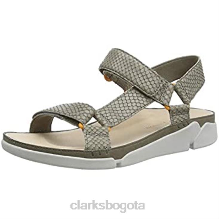 Clarks 0DX8L2859 serpiente salvia beige serpiente salvia sandalias clarks tri sporty con tira trasera para mujer mujer serpiente salvia beige
