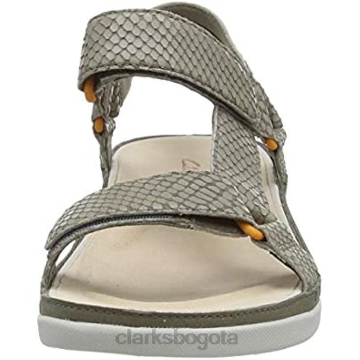 Clarks 0DX8L2859 serpiente salvia beige serpiente salvia sandalias clarks tri sporty con tira trasera para mujer mujer serpiente salvia beige