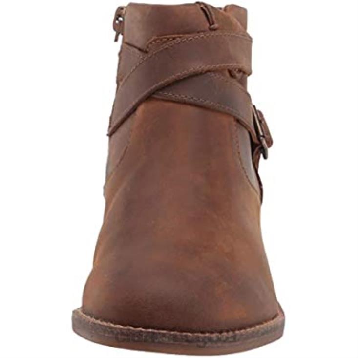 Clarks 0DX8L2866 Botín clarks camzdime de mujer de piel color tostado oscuro mujer cuero bronceado oscuro