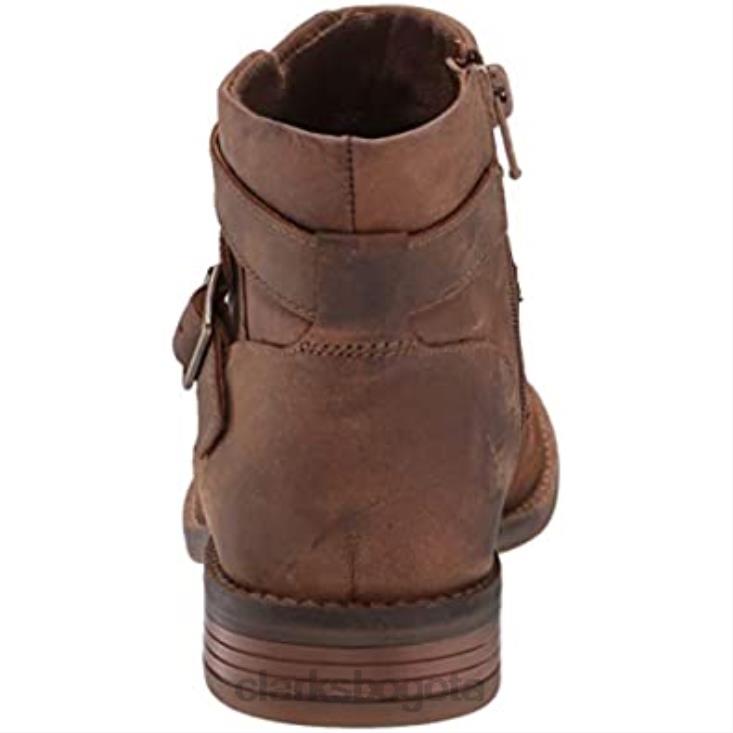 Clarks 0DX8L2866 Botín clarks camzdime de mujer de piel color tostado oscuro mujer cuero bronceado oscuro