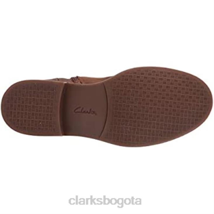 Clarks 0DX8L2866 Botín clarks camzdime de mujer de piel color tostado oscuro mujer cuero bronceado oscuro