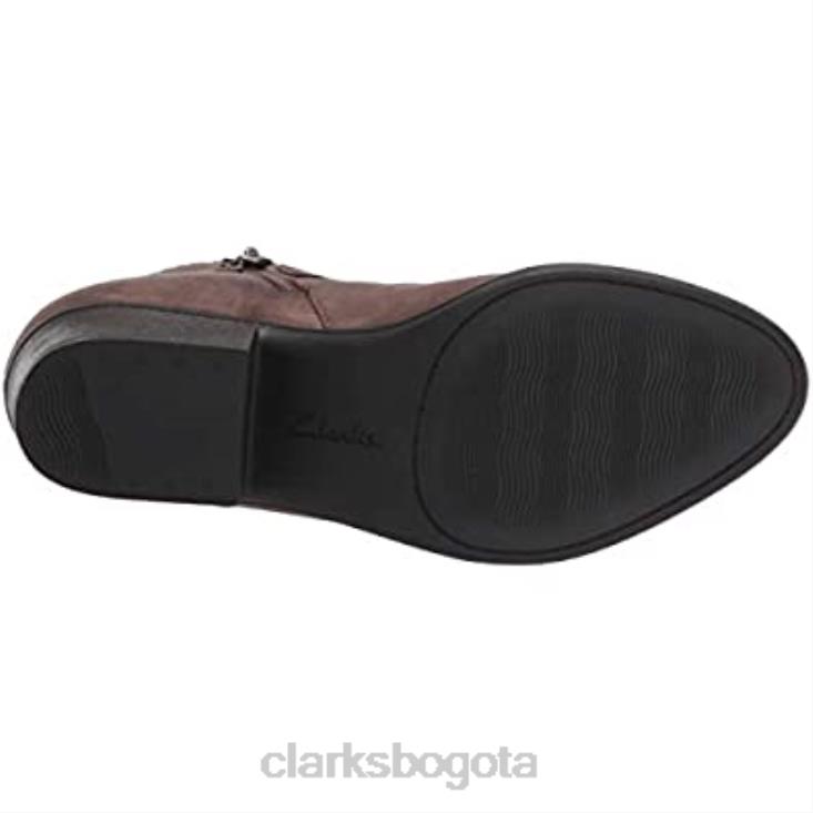 Clarks 0DX8L2874 Botín clarks adreena show de mujer de piel color topo oscuro mujer cuero color topo oscuro