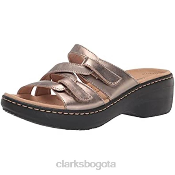Clarks 0DX8L2876 Sandalia Merliah Karli de piel metalizada para mujer clarks mujer