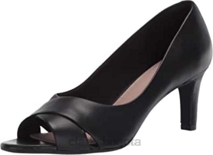 Clarks 0DX8L288 Zapatos de salón clarks alice fern de piel negra para mujer mujer cuero negro