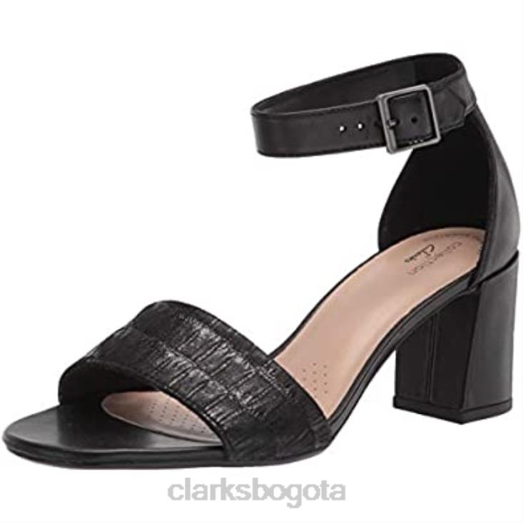Clarks 0DX8L2883 Sandalias de tacón clarks jocelynne cam combi de cuero negro interés mujer