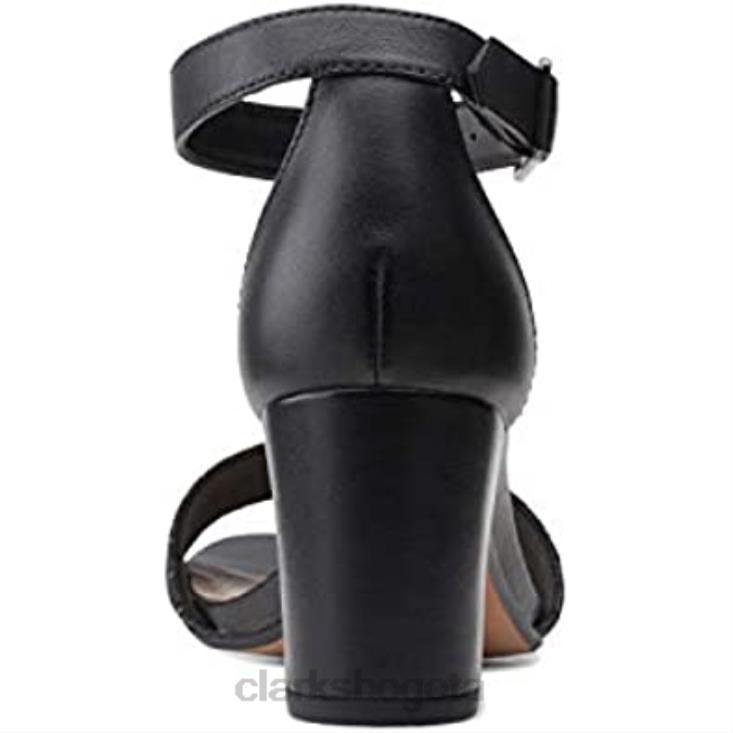 Clarks 0DX8L2884 Sandalia de tacón jocelynne cam combi de piel negra para mujer clarks mujer