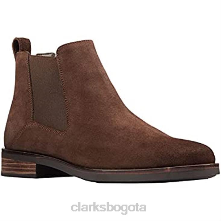 Clarks 0DX8L2886 botín memi top mujer ante marrón oscuro clarks mujer gamuza marrón oscuro