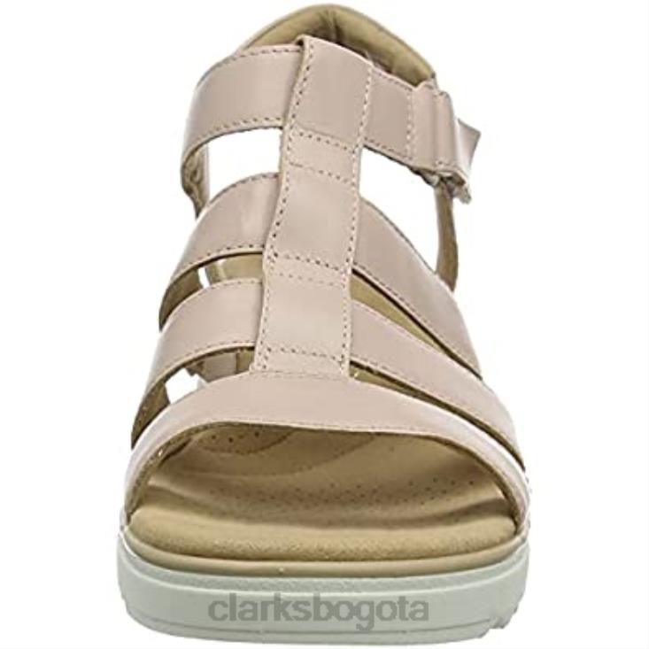 Clarks 0DX8L2893 sandalia con cuña de cuarzo jillian para mujer clarks de cuero rosa polvoriento mujer cuero rosa polvoriento