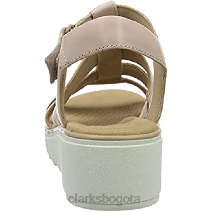 Clarks 0DX8L2893 sandalia con cuña de cuarzo jillian para mujer clarks de cuero rosa polvoriento mujer cuero rosa polvoriento