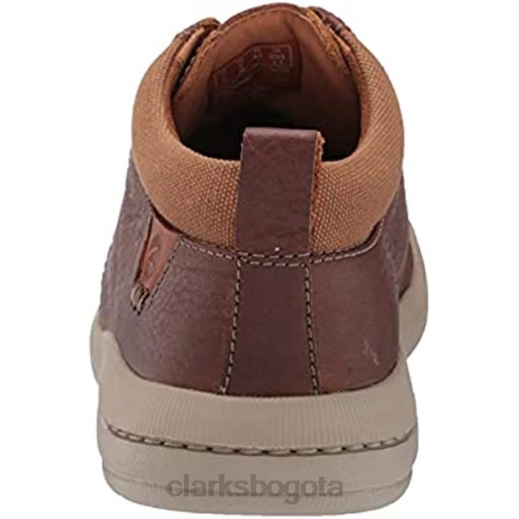 Clarks 0DX8L2898 Botas clarks driftway mid chukka de cuero color canela oscuro para hombre hombres