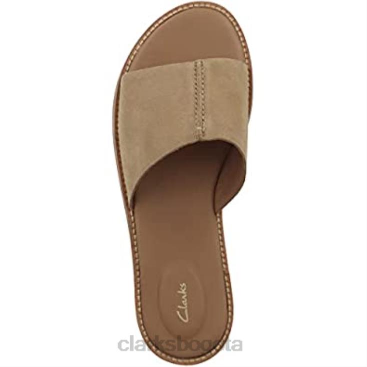 Clarks 0DX8L29 sandalias clarks karsea mule para mujer ante color canela claro mujer gamuza color canela claro