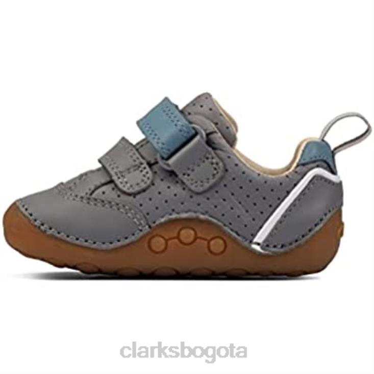 Clarks 0DX8L2903 ti ny sky zapatos de cuero para niños pequeños clarks grises niños
