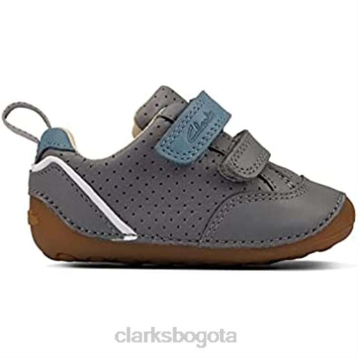 Clarks 0DX8L2903 ti ny sky zapatos de cuero para niños pequeños clarks grises niños
