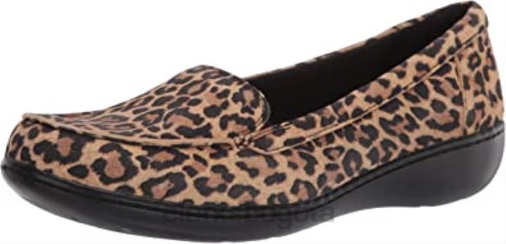 Clarks 0DX8L2907 Mocasines clarks ashland jam de ante de leopardo tostado para mujer mujer gamuza de leopardo bronceado