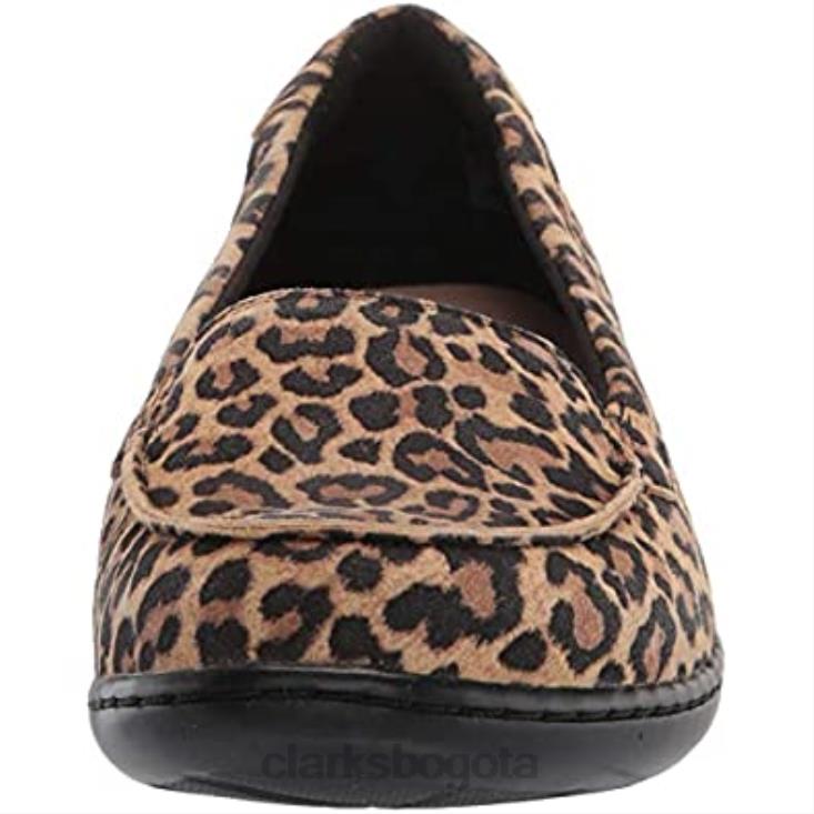 Clarks 0DX8L2907 Mocasines clarks ashland jam de ante de leopardo tostado para mujer mujer gamuza de leopardo bronceado