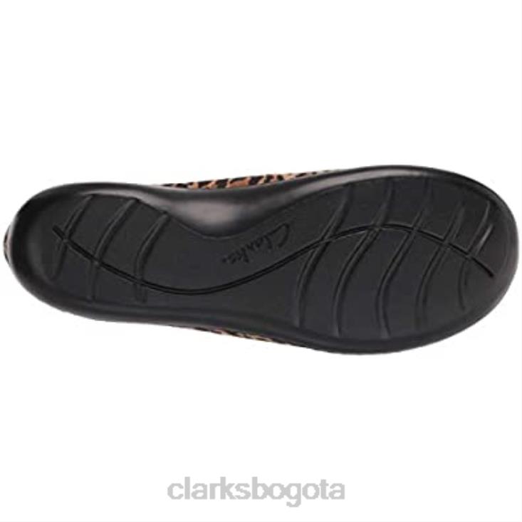Clarks 0DX8L2907 Mocasines clarks ashland jam de ante de leopardo tostado para mujer mujer gamuza de leopardo bronceado