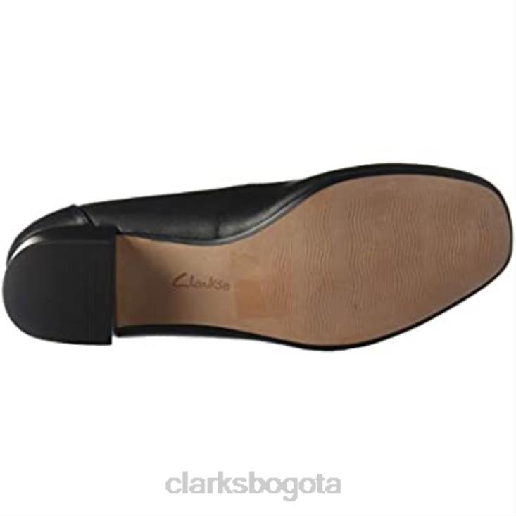 Clarks 0DX8L2915 Zapatos de tacón Clarkli Fame de cuero negro para mujer mujer cuero negro