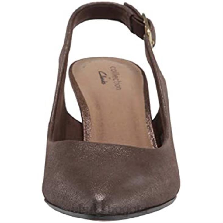 Clarks 0DX8L2916 zapatos de tacón linvale sondra de cuero metalizado para mujer clarks mujer cuero metalizado