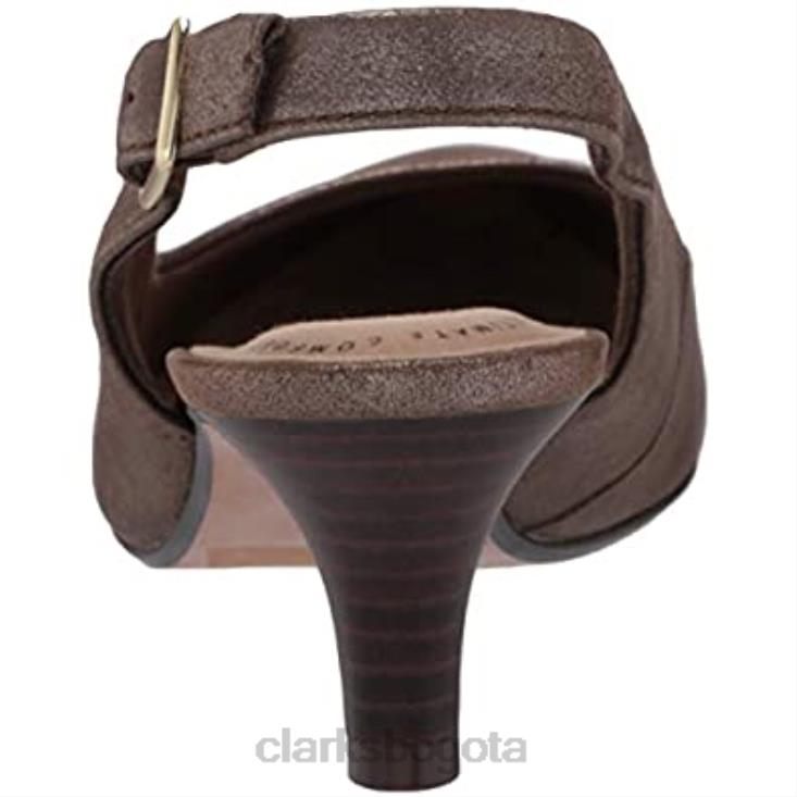 Clarks 0DX8L2916 zapatos de tacón linvale sondra de cuero metalizado para mujer clarks mujer cuero metalizado