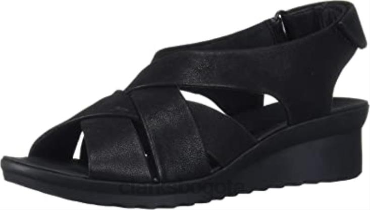Clarks 0DX8L2918 sandalia con cuña caddell jena para mujer clarks negros mujer negro