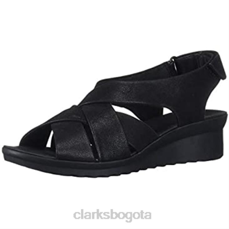 Clarks 0DX8L2918 sandalia con cuña caddell jena para mujer clarks negros mujer negro