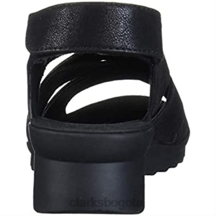 Clarks 0DX8L2918 sandalia con cuña caddell jena para mujer clarks negros mujer negro
