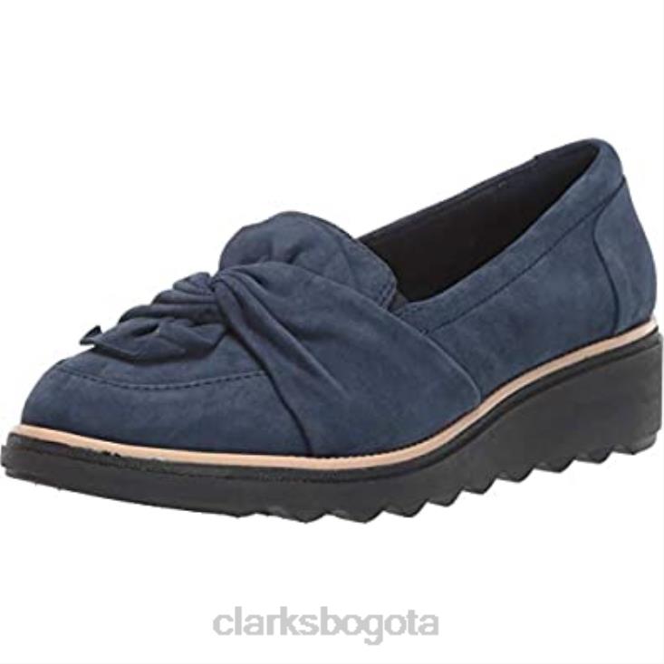 Clarks 0DX8L292 mocasines sharon dasher de ante azul marino para mujer clarks mujer