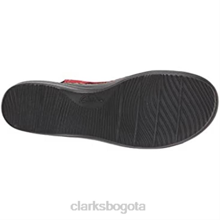 Clarks 0DX8L2920 Sandalia de cuña estilo merliah clarks de piel roja para mujer mujer cuero rojo