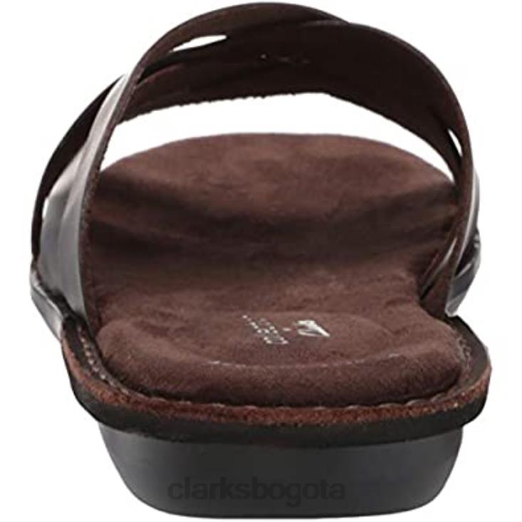 Clarks 0DX8L2921 Sandalia Clarks de cuero marrón oscuro para hombre con tejido Ellison hombres cuero marrón oscuro