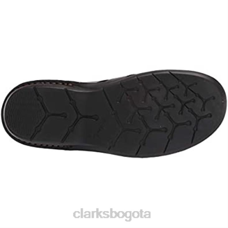 Clarks 0DX8L2921 Sandalia Clarks de cuero marrón oscuro para hombre con tejido Ellison hombres cuero marrón oscuro